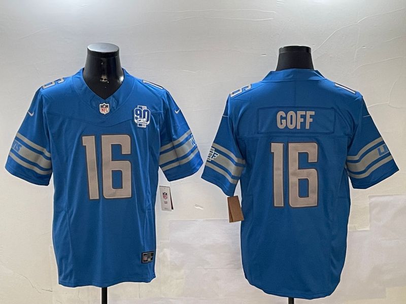 Men Detroit Lions #16 Goff Blue three generations 2024 Nike Limited NFL Jersey style 11022->detroit lions->NFL Jersey